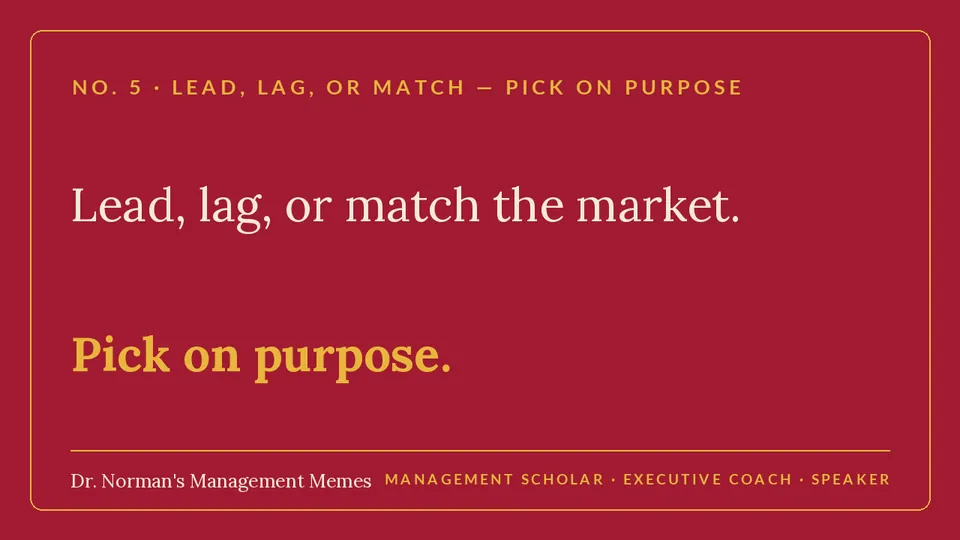 Quote card for Lead, Lag, or Match: Pick on Purpose