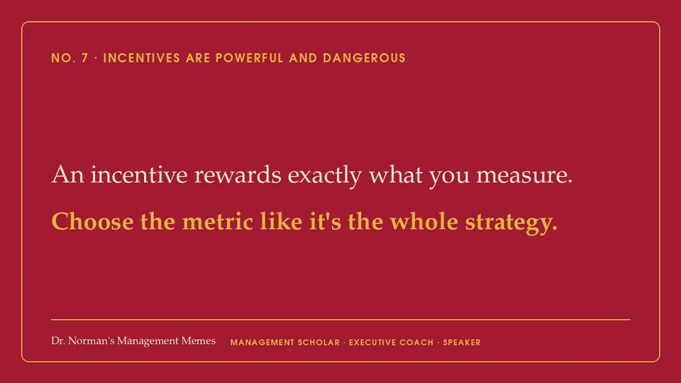 Quote card for Incentives Are Powerful and Dangerous
