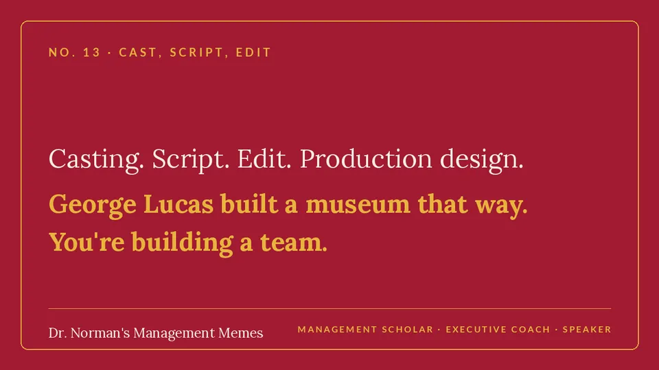 Quote card: Cast, Script, Edit